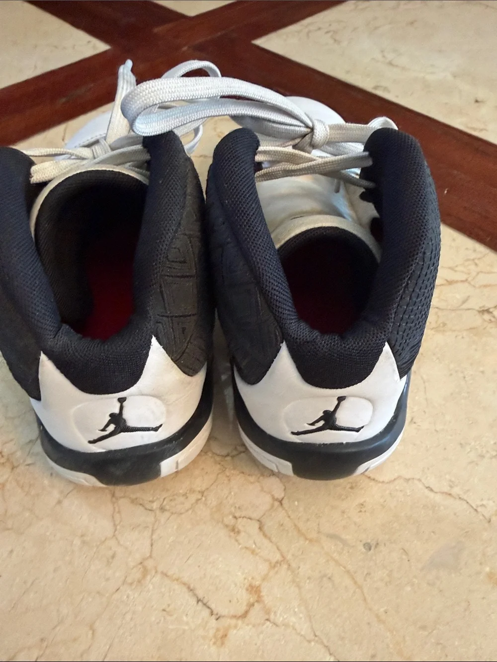 Boys Air Jordan Black and White Athletic Sneakers